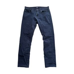 GAP 1969 Men's Slim Fit Corduroy Pants 33x30 Navy Blue Cotton Denim Trousers